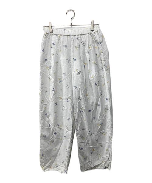 mizuiro-ind（ミズイロインド）mizuiro-ind (ミズイロインド) 花柄刺繍イージーパンツ ホワイト サイズ:表記なしの古着・服飾アイテム