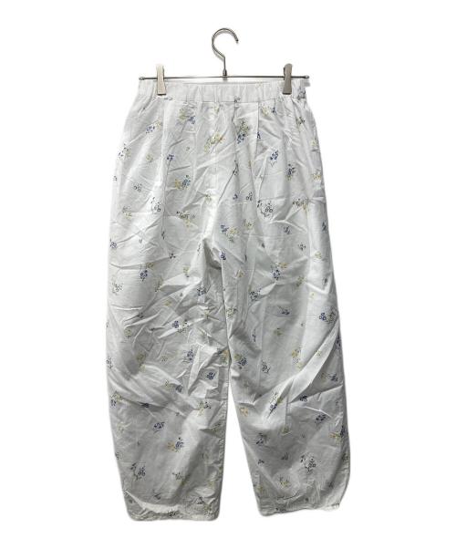 mizuiro-ind（ミズイロインド）mizuiro-ind (ミズイロインド) 花柄刺繍イージーパンツ ホワイト サイズ:表記なしの古着・服飾アイテム