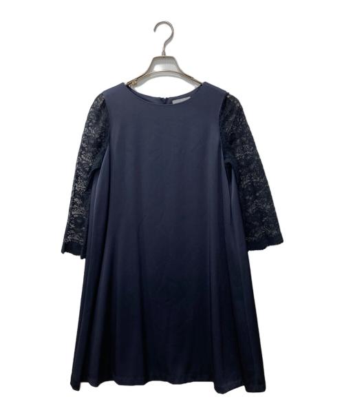 23区（ニジュウサンク）23区 (ニジュウサンク) コンビドレス ネイビー サイズ:38の古着・服飾アイテム