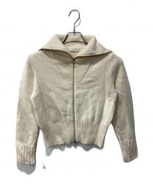 MACPHEE（マカフィー）の古着「ラムカシミヤ ジップアップカーディガン」｜ホワイト