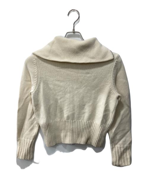 MACPHEE（マカフィー）MACPHEE (マカフィー) ラムカシミヤ ジップアップカーディガン ホワイト サイズ:Sの古着・服飾アイテム