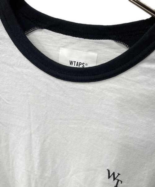 WTAPS（ダブルタップス）WTAPS (ダブルタップス) ラグランTシャツ ホワイト×ブラック サイズ:04の古着・服飾アイテム