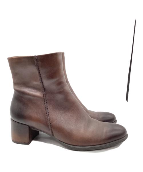 ECCO（エコー）ECCO (エコー) サイドジップブーツ ブラウン サイズ:35の古着・服飾アイテム