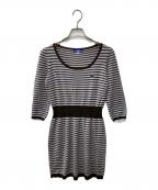 BURBERRY BLUE LABELバーバリー ブルー レーベル）の古着「ボーダーニットワンピース」｜ブラウン×パープル