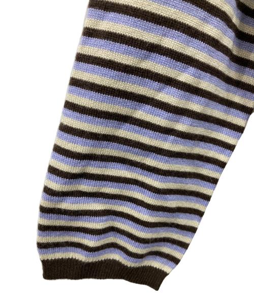 BURBERRY BLUE LABEL（バーバリー ブルー レーベル）BURBERRY BLUE LABEL (バーバリー ブルー レーベル) ボーダーニットワンピース ブラウン×パープル サイズ:38の古着・服飾アイテム