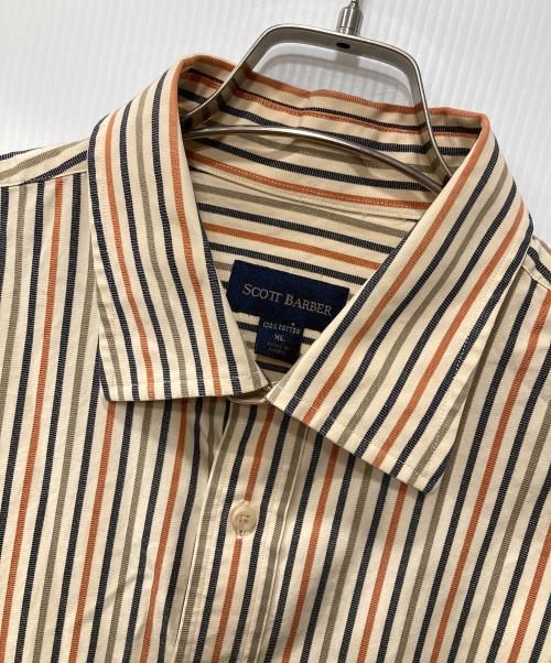 scott barber（スコット・バーバー）scott barber (スコット・バーバー) ストライプシャツ ベージュ サイズ:XLの古着・服飾アイテム