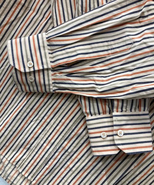 scott barber（スコット・バーバー）scott barber (スコット・バーバー) ストライプシャツ ベージュ サイズ:XLの古着・服飾アイテム