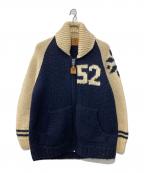 CANADIAN SWEATERカナディアンセーター）の古着「カウチンニットカーディガン」｜ネイビー