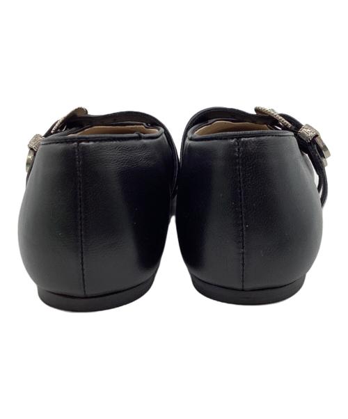 LE MONDE BERYL（ル・モンド・ベリル）LE MONDE BERYL (ル・モンド・ベリル) バックルレザーフラットシューズ ブラック サイズ:371/2の古着・服飾アイテム