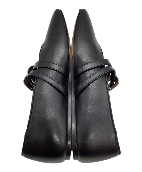 LE MONDE BERYL（ル・モンド・ベリル）LE MONDE BERYL (ル・モンド・ベリル) バックルレザーフラットシューズ ブラック サイズ:371/2の古着・服飾アイテム