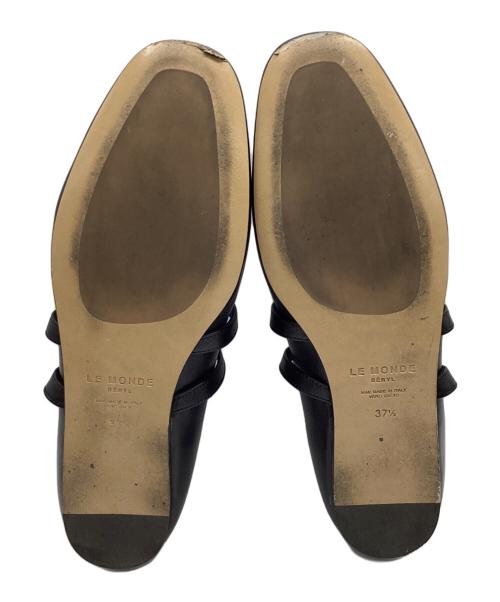 LE MONDE BERYL（ル・モンド・ベリル）LE MONDE BERYL (ル・モンド・ベリル) バックルレザーフラットシューズ ブラック サイズ:371/2の古着・服飾アイテム