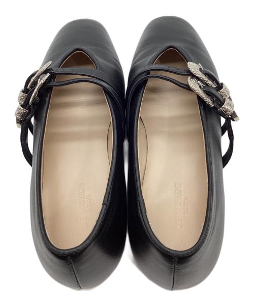 LE MONDE BERYL（ル・モンド・ベリル）LE MONDE BERYL (ル・モンド・ベリル) バックルレザーフラットシューズ ブラック サイズ:371/2の古着・服飾アイテム