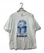 A BATHING APEアベイシングエイプ）の古着「BAPE CHECK BY BATHING APE TEE/プリントTシャツ」｜ホワイト