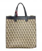 Salvatore Ferragamoサルヴァトーレ フェラガモ）の古着「ガンチーニプリントトートバッグ」｜ブラウン