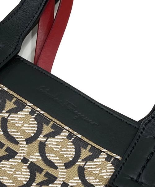 Salvatore Ferragamo（サルヴァトーレ フェラガモ）Salvatore Ferragamo (サルヴァトーレ フェラガモ) ガンチーニプリントトートバッグ ブラウンの古着・服飾アイテム