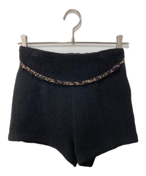 HER LIP TO（ハーリップトゥ）HER LIP TO (ハーリップトゥ) Chain Boucle Shorts/ブークレショーツ ブラック サイズ:Sの古着・服飾アイテム