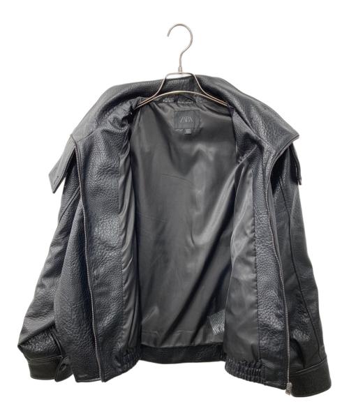 ZARA（ザラ）ZARA (ザラ) エコレザージャケット ブラック サイズ:Mの古着・服飾アイテム