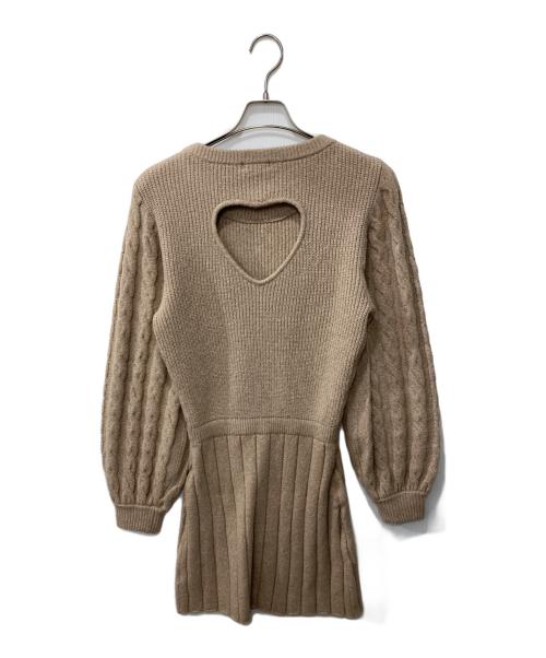 darich（ダーリッチ）darich (ダーリッチ) ハートオープンニットミニワンピース ブラウン サイズ:FREE-Lの古着・服飾アイテム