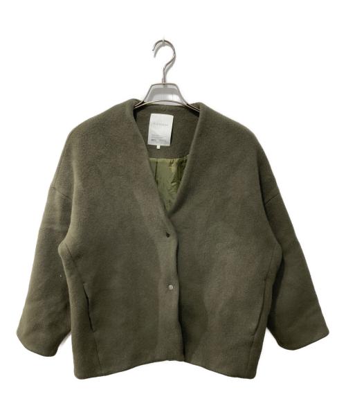 ELENDEEK（エレンディーク）ELENDEEK (エレンディーク) フォルムショートウールコート オリーブ サイズ:Fの古着・服飾アイテム