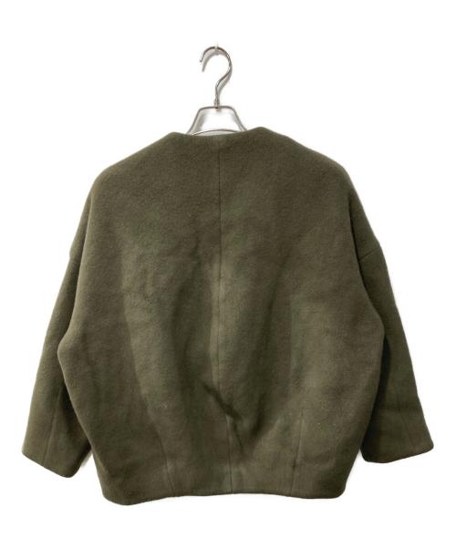 ELENDEEK（エレンディーク）ELENDEEK (エレンディーク) フォルムショートウールコート オリーブ サイズ:Fの古着・服飾アイテム