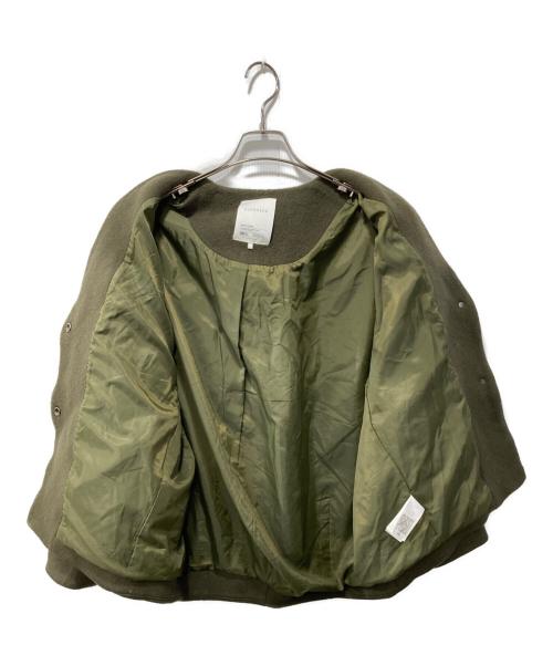 ELENDEEK（エレンディーク）ELENDEEK (エレンディーク) フォルムショートウールコート オリーブ サイズ:Fの古着・服飾アイテム