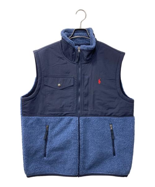 POLO RALPH LAUREN（ポロ・ラルフローレン）POLO RALPH LAUREN (ポロ・ラルフローレン) フリース切替ベスト ネイビー サイズ:Lの古着・服飾アイテム