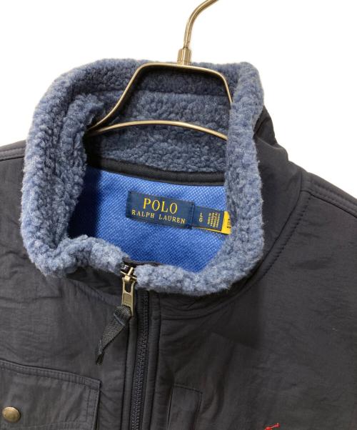 POLO RALPH LAUREN（ポロ・ラルフローレン）POLO RALPH LAUREN (ポロ・ラルフローレン) フリース切替ベスト ネイビー サイズ:Lの古着・服飾アイテム
