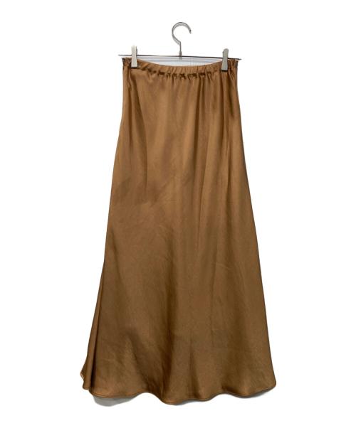 anuans（アニュアンス）anuans (アニュアンス) サテンナロースカート ブラウン サイズ:Mの古着・服飾アイテム