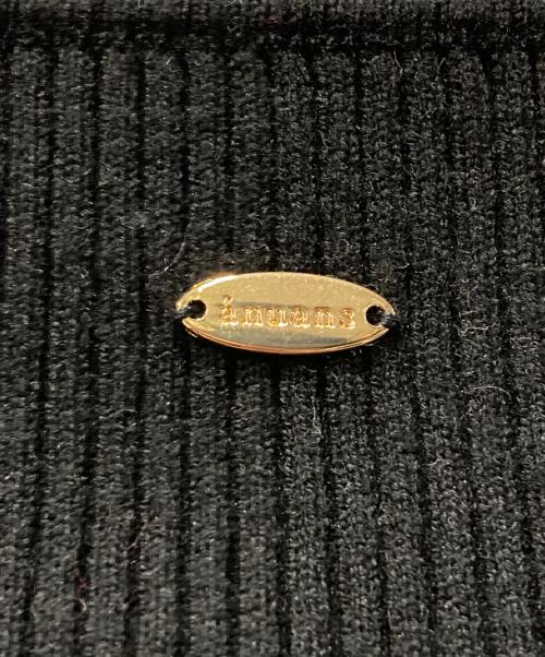 anuans（アニュアンス）anuans (アニュアンス) カシミヤブレンドデコルテリブニットプルオーバー ブラック サイズ:Fの古着・服飾アイテム
