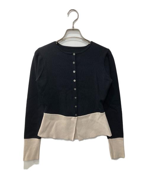 anuans（アニュアンス）anuans (アニュアンス) ペプラムニットカーディガン ブラック サイズ:Fの古着・服飾アイテム