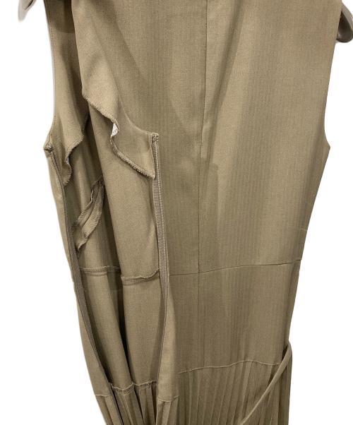laubeblanc（ローブ ブラン）laubeblanc (ローブ ブラン) ノースリーブワンピース/Belted Pleats Dress ブラウン サイズ:Mの古着・服飾アイテム