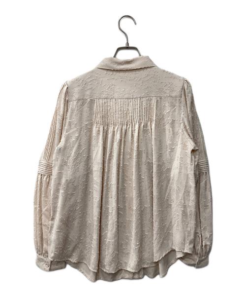 HER LIP TO（ハーリップトゥ）HER LIP TO (ハーリップトゥ) レース切替ボウタイブラウス ベージュ サイズ:Mの古着・服飾アイテム