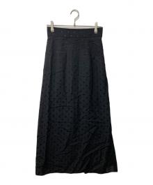 BACCA（バッカ）の古着「シャドードット ロングセミタイトスカート」｜ブラック