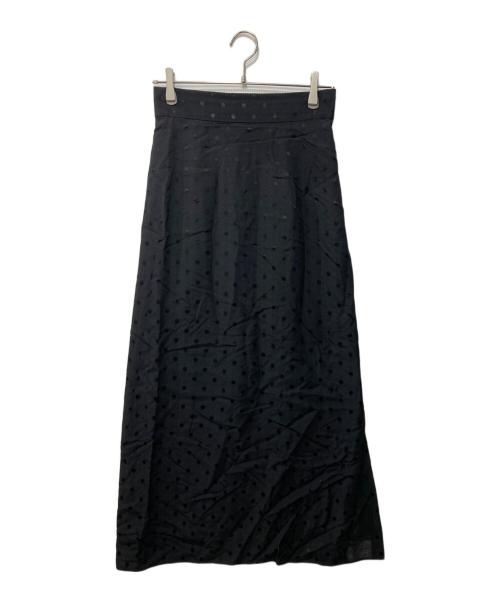 BACCA（バッカ）BACCA (バッカ) シャドードット ロングセミタイトスカート ブラック サイズ:36の古着・服飾アイテム