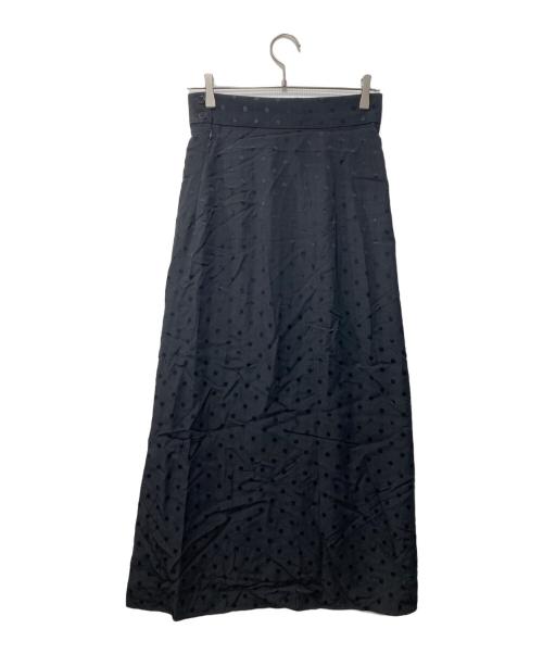 BACCA（バッカ）BACCA (バッカ) シャドードット ロングセミタイトスカート ブラック サイズ:36の古着・服飾アイテム