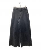 theoryセオリー）の古着「New ST Denim Bk Wide HW Pant D GH/デニムパンツ」｜ブラック
