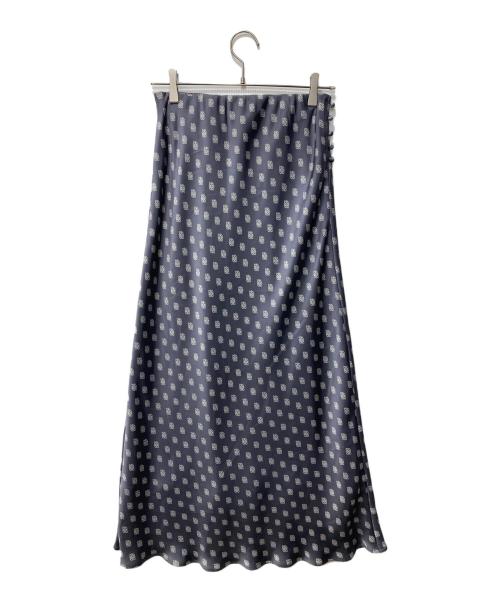 SOULEIADO（ソレイアード）SOULEIADO (ソレイアード) ポリエステルプリント バイヤスナロースカート グレー サイズ:34の古着・服飾アイテム