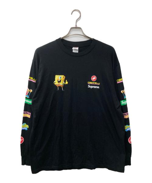 SUPREME（シュプリーム）Supreme (シュプリーム) SpongeBob Castelli Racing L/S Tee/ロングスリーブカットソー ブラック サイズ:XLの古着・服飾アイテム