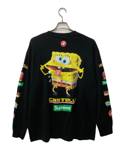 SUPREME（シュプリーム）Supreme (シュプリーム) SpongeBob Castelli Racing L/S Tee/ロングスリーブカットソー ブラック サイズ:XLの古着・服飾アイテム