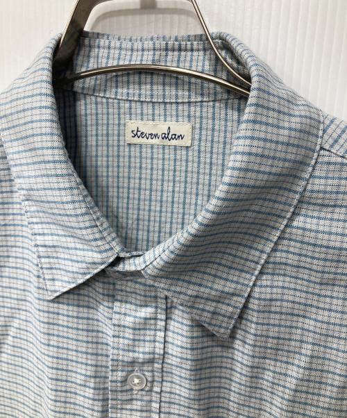 STEVEN ALAN（スティーブンアラン）STEVEN ALAN (スティーブンアラン) ドレープ オックス チェック レギュラーカラー シャツ LOOSE ブルー サイズ:Mの古着・服飾アイテム