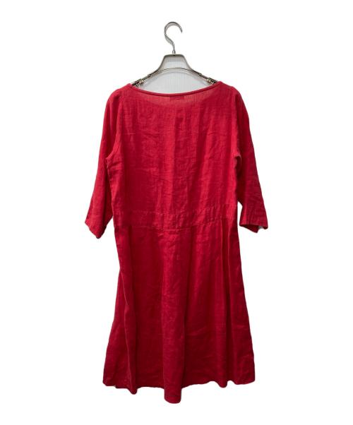 fog linen work（フォグリネンワーク）fog linen work (フォグリネンワーク) リネンワンピース レッド サイズ:FREEの古着・服飾アイテム