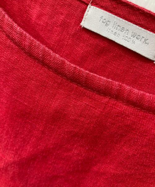fog linen work（フォグリネンワーク）fog linen work (フォグリネンワーク) リネンワンピース レッド サイズ:FREEの古着・服飾アイテム