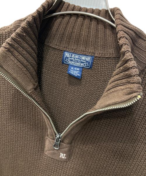 POLO JEANS（ポロジーンズ）POLO JEANS (ポロジーンズ) ハーフジップニット ブラウン サイズ:XLの古着・服飾アイテム