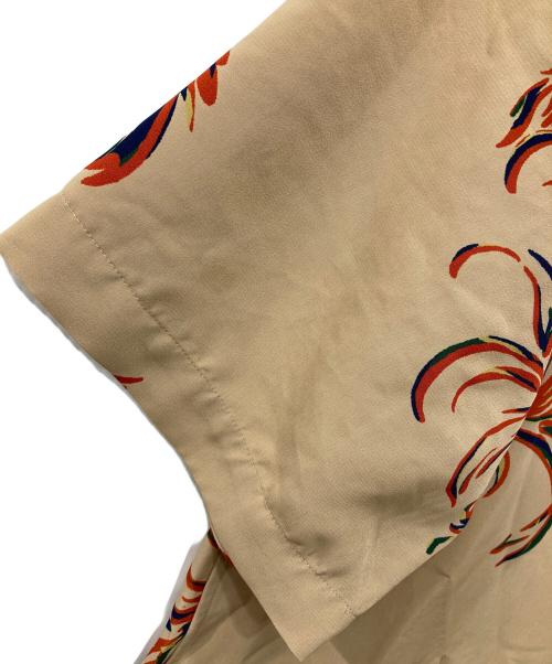 BED J.W. FORD（ベッドフォード）BED J.W. FORD (ベッドフォード) 半袖シャツ/Open collar half sleeves feather blouse ブラウン サイズ:1の古着・服飾アイテム