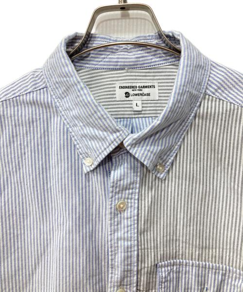 Engineered Garments（エンジニアド ガーメンツ）Engineered Garments (エンジニアド ガーメンツ) LOWERCASE (ロウワーケース) ボタンダウンシャツ ブルー×グレー サイズ:Lの古着・服飾アイテム