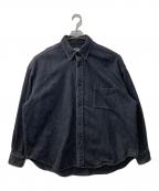 H BEAUTY&YOUTHエイチ ビューティー&ユース）の古着「BLACK DENIM SHIRT/シャツ」｜グレー