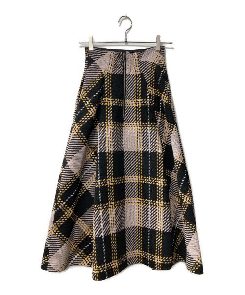 Snidel（スナイデル）Snidel (スナイデル) ロービングチェックフレアスカート ブラック サイズ:Sの古着・服飾アイテム
