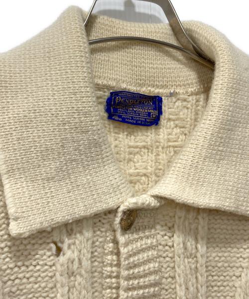 PENDLETON（ペンドルトン）PENDLETON (ペンドルトン) 70’Sニットジャケット アイボリー サイズ:Mの古着・服飾アイテム