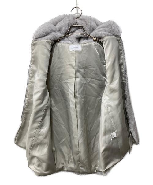 green label relaxing（グリーンレーベルリラクシング）green label relaxing (グリーンレーベルリラクシング) フェイクファーフードベスト グレー サイズ:FREEの古着・服飾アイテム