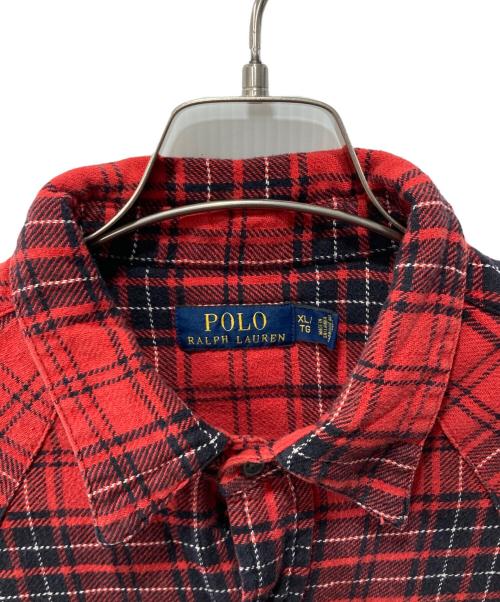 POLO RALPH LAUREN（ポロ・ラルフローレン）POLO RALPH LAUREN (ポロ・ラルフローレン) チェックウエスタンシャツ レッド サイズ:XLの古着・服飾アイテム